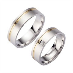 Unique Eheringe Gelb-/Weißgold, 6 mm, 1 Brillant 0,03 ct Unkategorisiert online kaufen