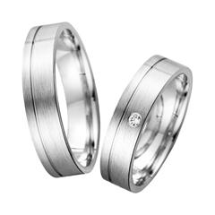 Unique Eheringe in Silber, 5 mm, 1 Brillant 0,02 ct H/SI Unkategorisiert online kaufen