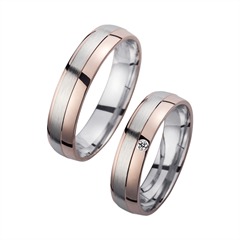 Unique Eheringe Rot- und Weißgold, 1 Brillant 0,015 ct, 5 mm Unkategorisiert online kaufen
