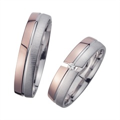 Unique Eheringe Rot- und Weißgold, 1 Brillant 0,02 ct, 5 mm Unkategorisiert online kaufen