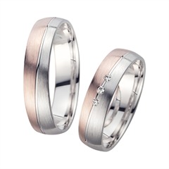 Unique Eheringe Rot- und Weißgold, 3 Brillanten à 0,01 ct H/SI, 5 mm Unkategorisiert online kaufen