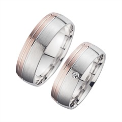 Unique Eheringe Rot-/Weißgold, 1 Brillant 0,02 ct H/SI, 6,5 mm Unkategorisiert online kaufen