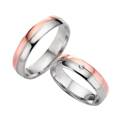 Unique Eheringe Rot-/Weißgold, 1 Brillant 0,03 ct, 5 mm Unkategorisiert online kaufen