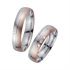 Unique Eheringe Rot-/Weißgold, 3 Brillanten 0,03 ct, 4,5 mm Unkategorisiert online kaufen