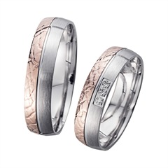 Unique Eheringe Rot-/Weißgold, 3 Brillanten 0,03 ct, 5 mm Unkategorisiert online kaufen