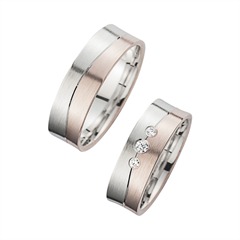 Unique Eheringe Rot-/Weißgold, 3 Brillanten 0,10 ct, 6,5 mm Unkategorisiert online kaufen