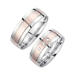 Unique Eheringe Rot-/Weißgold, 3 Brillanten à 0,02 ct, 7 mm Unkategorisiert online kaufen