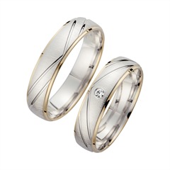Unique Eheringe Weiß- und Gelbgold, 1 Brillant 0,03 ct, 5 mm Unkategorisiert online kaufen