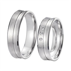 Unique Eheringe Weißgold, 3 Brillanten à 0,01 ct, 5,5 mm Unkategorisiert online kaufen