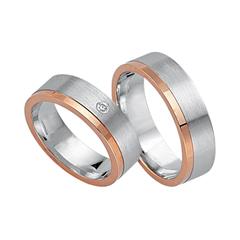Unique Eheringpaar 585 Weiß-/Roségold, Brillant ca. 0,04 ct Unkategorisiert online kaufen