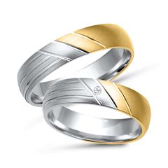 Unique Eheringset 333 Gelb-/Weißgold, 1 Brillant 0,01 ct Unkategorisiert online kaufen