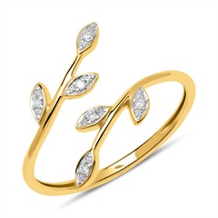Unique Goldring im Blattdesign mit 6 Brillanten, 0,03 ct Unkategorisiert online kaufen