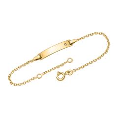 Unique gravierbares Damenarmband, 585 Gold, Brillant 0,01 ct