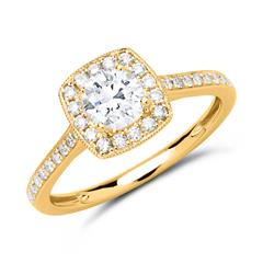 Unique Halo-Ring aus 750er Gold, 34 Diamanten 0,24 ct G/SI Unkategorisiert online kaufen