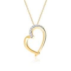 Unique Herz-Halskette aus 585 Gold mit 2 Brillanten, 0,01 ct Unkategorisiert online kaufen