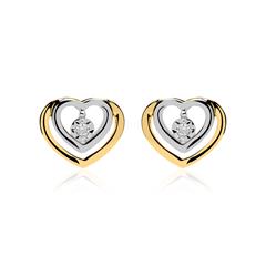 Unique Herz-Ohrstecker 585 Gold mit 2 Brillanten, 0,02 ct Unkategorisiert online kaufen