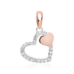 Unique Herzanhänger mit 22 Brillanten, 0,05 ct, 585er Weiß-/Roségold Unkategorisiert online kaufen