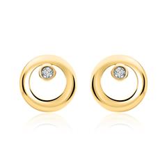 Unique Kreis-Ohrstecker aus 585 Gold, 2 Brillanten 0,01 ct TW/SI Unkategorisiert online kaufen