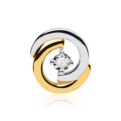 Unique Kreisanhänger 585 Gold bicolor mit 0,03 ct Brillant TW/SI Unkategorisiert online kaufen