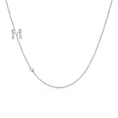 Unique personalisierbare Damenkette, Brillant 0,03 ct, 585 Weißgold
