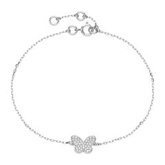 Unique Schmetterling-Armband aus 585 Weißgold mit 7 Brillanten, ca. 0,02 ct, Top Wesselton, SI Unkategorisiert online kaufen