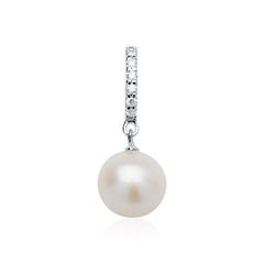 Unique Süßwasserperlen-Anhänger 585 Weißgold, 6 Brillanten 0,04 ct
