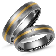 Unique Titan-Eheringe 5 mm mit 585er Gelbgold und Brillant Unkategorisiert online kaufen Unique Titan-Eheringe 5 mm mit 585er Gelbgold und Brillant Unkategorisiert online kaufen