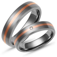 Unique Titan-Eheringe 5 mm mit 585er Rotgold, 1 Brillant Unkategorisiert online kaufen