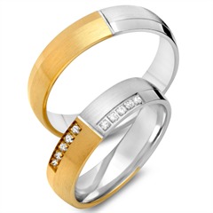 Unique Trauringe 18K Gelbgold/750 Weißgold, 10 Brillanten 0,1 ct TW/SI Unkategorisiert online kaufen