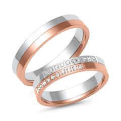 Unique Trauringe 333/585 Weiß- und Roségold mit 20 Brillanten, 0,12 ct VS1/TW Unkategorisiert Produktbild Unique Trauringe 333/585 Weiß- und Roségold mit 20 Brillanten, 0,12 ct VS1/TW Unkategorisiert Produktbild