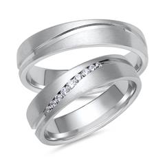 Unique Trauringe 333/585 Weißgold oder 950 Platin, 9 Brillanten 0,10 ct Unkategorisiert online kaufen