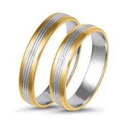 Unique Trauringe 333 Gelb- und Weißgold mit 0,02 ct Brillant Unkategorisiert online kaufen