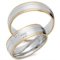 Unique Trauringe 333 Gelb-/Weißgold, 4 Brillanten, 0,04 ct Unkategorisiert online kaufen