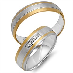 Unique Trauringe 333 Gelb-/Weißgold, 5 Brillanten 0,075 ct Unkategorisiert online kaufen
