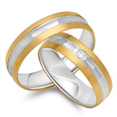 Unique Trauringe 333 Gelb-/Weißgold mit 0,03 ct Brillant Unkategorisiert online kaufen