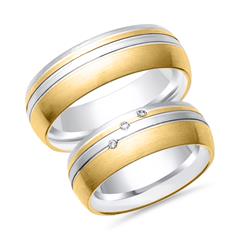 Unique Trauringe 333 Gelb-/Weißgold mit 3 Brillanten 0,03 ct Unkategorisiert online kaufen