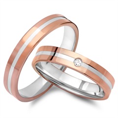 Unique Trauringe 333 Rosé-/Weißgold, 1 Brillant 0,03 ct Unkategorisiert Produktbild Unique Trauringe 333 Rosé-/Weißgold, 1 Brillant 0,03 ct Unkategorisiert Produktbild