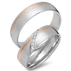 Unique Trauringe 333 Rot-/Weißgold, 5 Brillanten 0,05 ct Unkategorisiert online kaufen