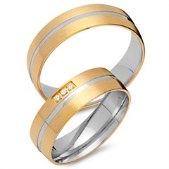 Unique Trauringe 333 Weiß-/Gelbgold – 3 Brillanten, 0,03 ct Unkategorisiert online kaufen
