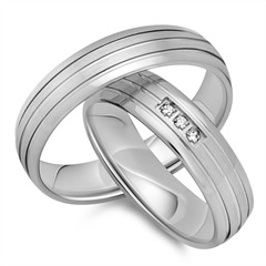 Unique Trauringe 333 Weißgold, 3 Brillanten 0,03 ct., TW/si Unkategorisiert online kaufen