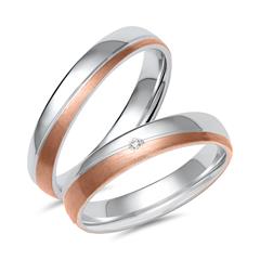Unique Trauringe 333er/585er Weiß- und Roségold, 1 Brillant 0,01 ct Unkategorisiert online kaufen