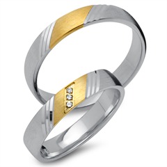 Unique Trauringe 585 Gelb-/Weißgold, 3 Brillanten 0,005 ct Unkategorisiert online kaufen
