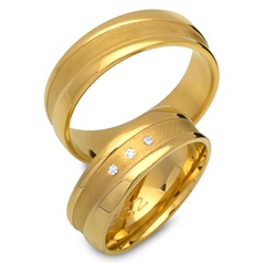 Unique Trauringe 585 Gelbgold mit 3 Brillanten 0,03 ct SI/TW Unkategorisiert online kaufen