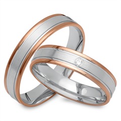 Unique Trauringe 585 Rosé-/Weißgold mit 1 Brillant, 0,02 ct Unkategorisiert online kaufen