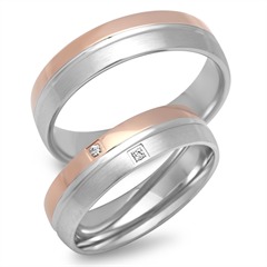 Unique Trauringe 585 Rot-/Weißgold, 2 Brillanten 0,02 ct Unkategorisiert online kaufen