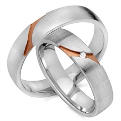 Unique Trauringe 585 Rot-Weißgold mit Brillant, ca. 0,01 ct Unkategorisiert online kaufen
