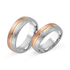 Unique Trauringe 585 Tricolorgold mit 1 Brillant, 0,04 ct TW/SI Unkategorisiert online kaufen