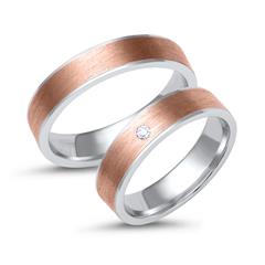 Unique Trauringe 585 Weiß- und Roségold mit 1 Brillant 0,03 ct Unkategorisiert online kaufen