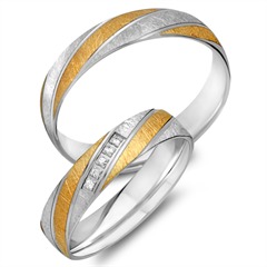 Unique Trauringe 750 Gelb- und Weißgold, 5 Brillanten 0,05 ct Unkategorisiert online kaufen
