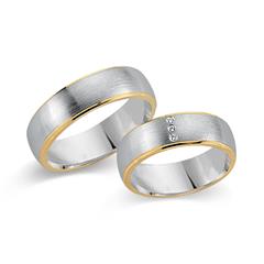Unique Trauringe 750 Gelb-/Weißgold, 3 Brillanten 0,03 ct Unkategorisiert online kaufen